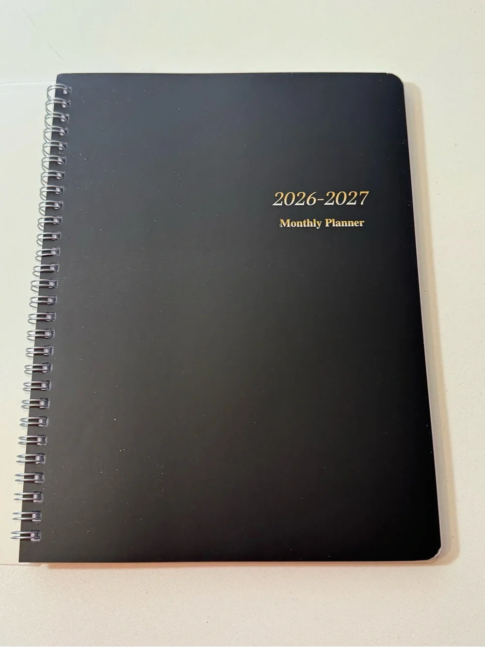 2026w-2027 Monthly Planner - Black Spiral Notebook